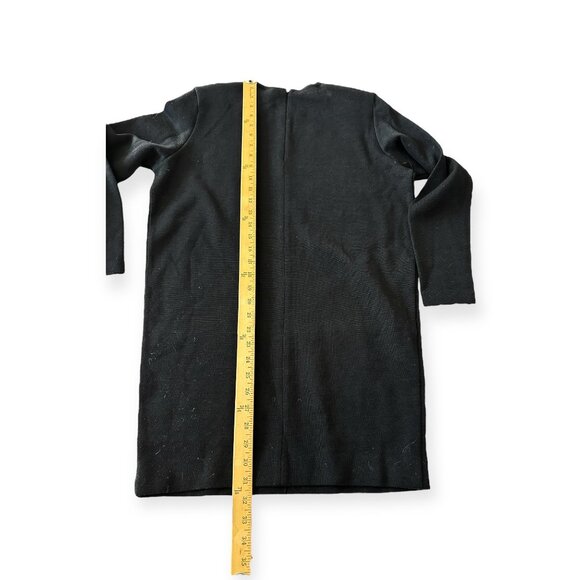 Andrea Jovine Vintage Wool Knit Shift Dress Black P /XS Hong Kong 1980s - Picture 11 of 11